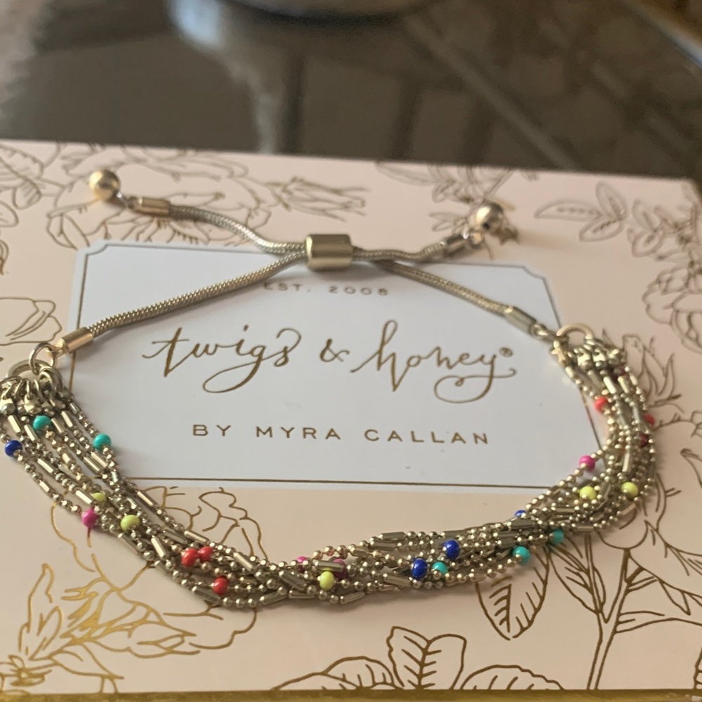 LOFT Silver Multistrand Bracelet with Colorful Accents